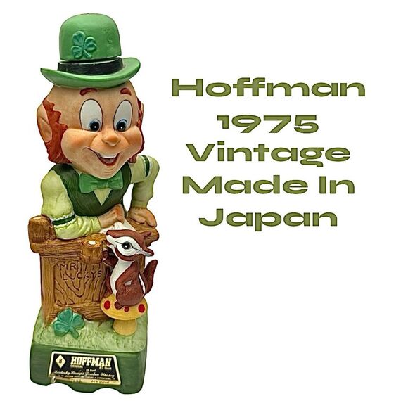MR. LUCKY LIQUOR BOTTLE & MUSIC BOX, HOFFMAN DISTILLRY, (EMPTY) 12” 1975 VINTAGE